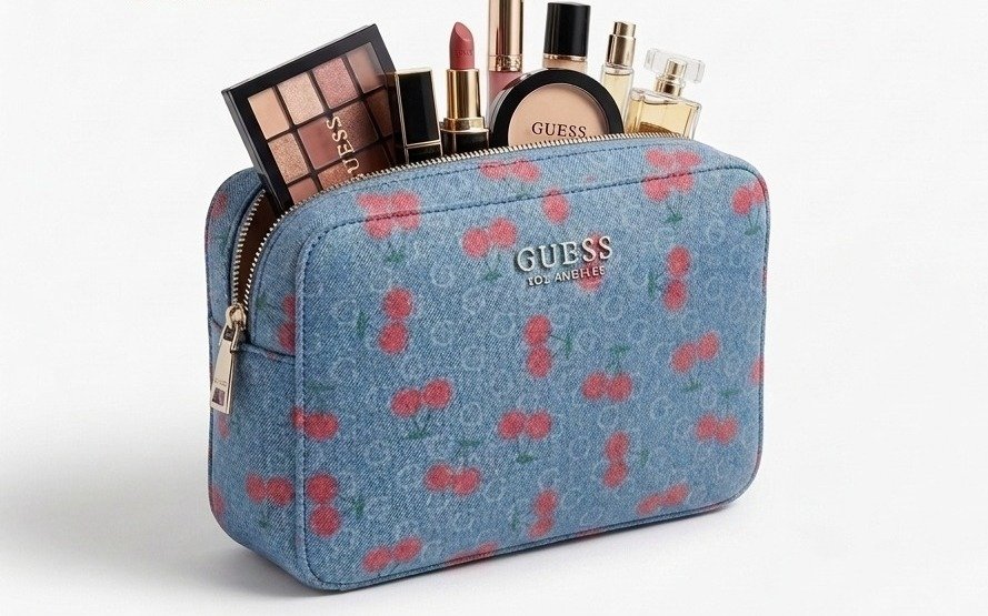 COSMETIQUERA GUESS CHERRY AZUL