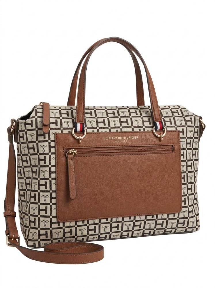 CARTERA GRANDE TOMMY CAFE +BEIGE