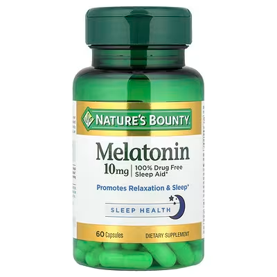 NATURE'S BOUNTY, MELATONINA, 10 MG, 60 CÁPSULAS