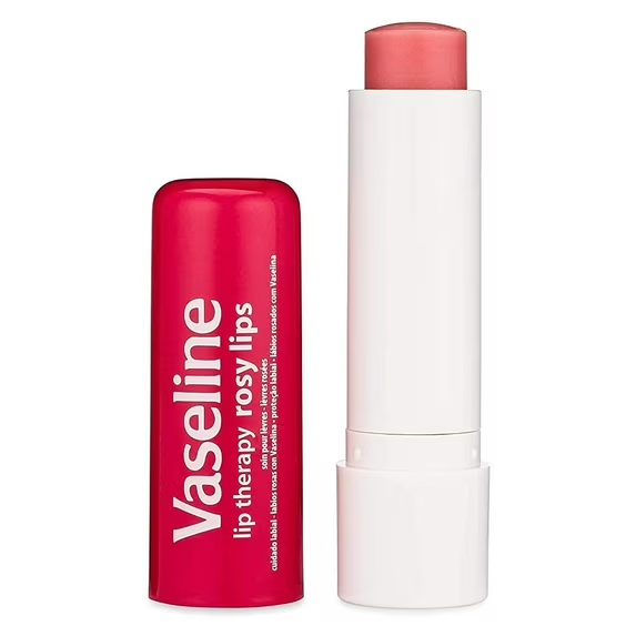 VASELINE BÁLSAMO LABIAL TERAPIA CUIDADO ROSY, PARA LABIOS MÁS SUAVES Y TERSOS, 0.16 OZ 1 BARRA
