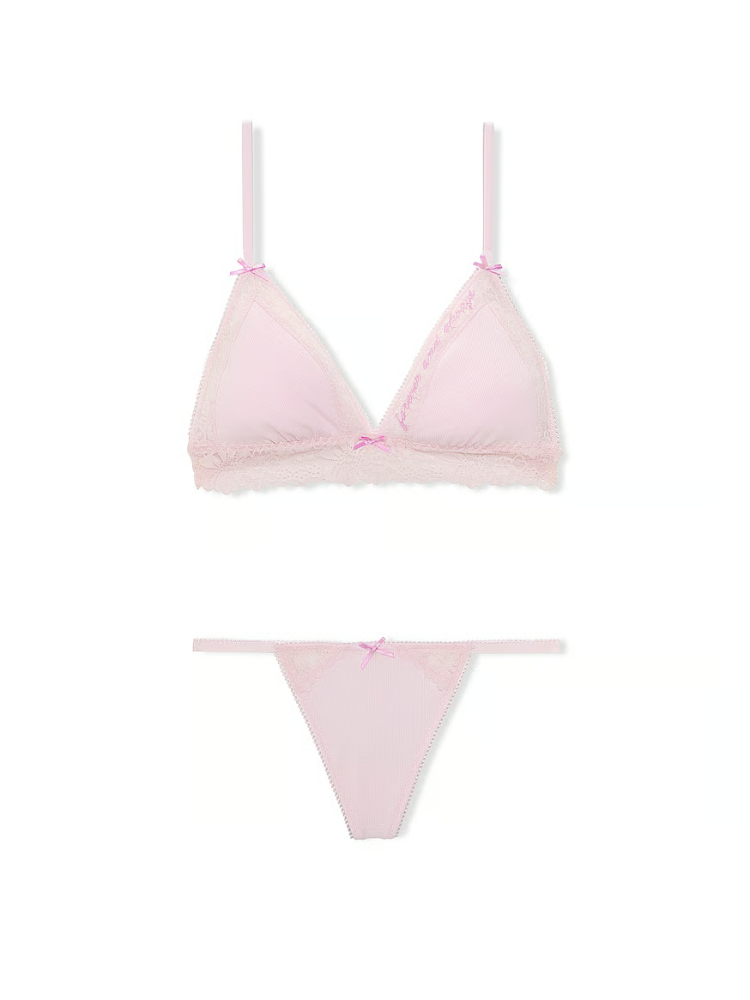 SET PANTIE + BRA NEGRO TALLA M
