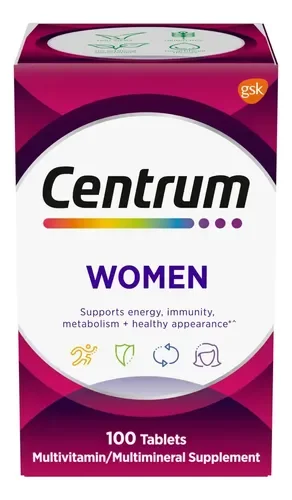 CENTRUM, SUPLEMENTO MULTIVITAMÍNICO PARA MUJERES, 100 COMPRIMIDOS