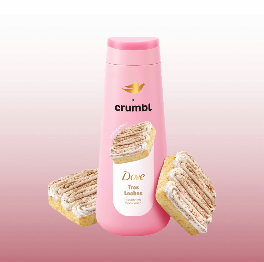 TRES LECHES JABÓN CORPORAL Y EXFOLIANTE 20O ML - DOVE X CRUMBL