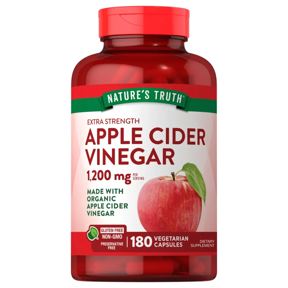 VINAGRE DE SIDRA DE MANZANA 1200MG, NATURE’S TRUTH, 180 CÁPSULAS
