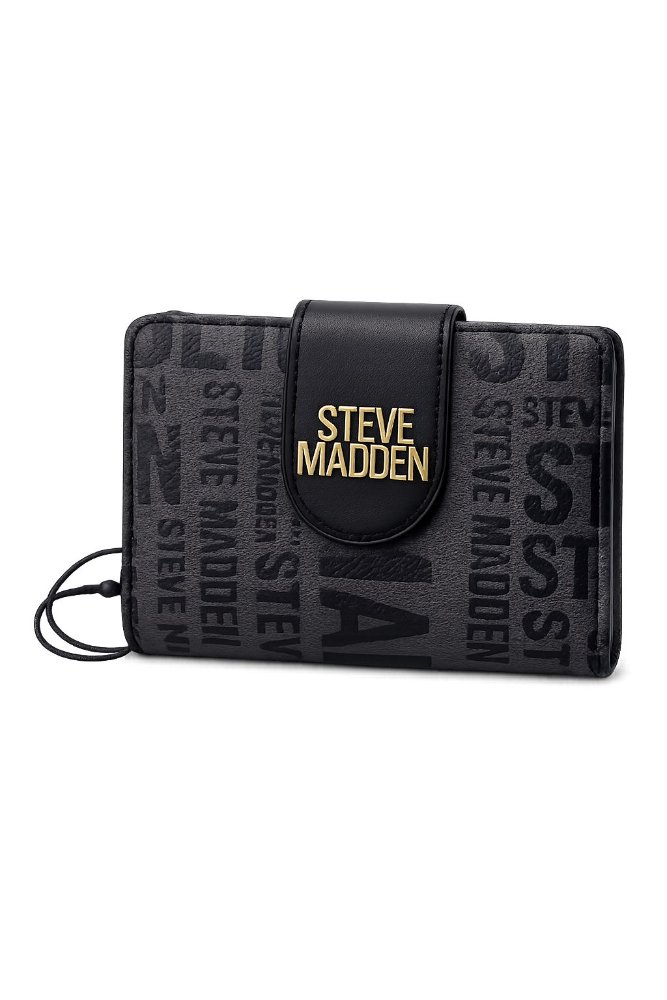 BILLETERA STEVE MADEN NEGRA CON DORADO