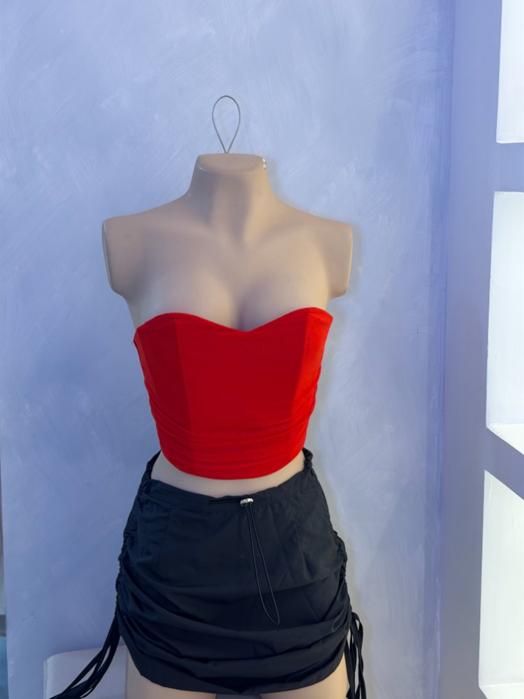 Corset straple rojo Talla unica