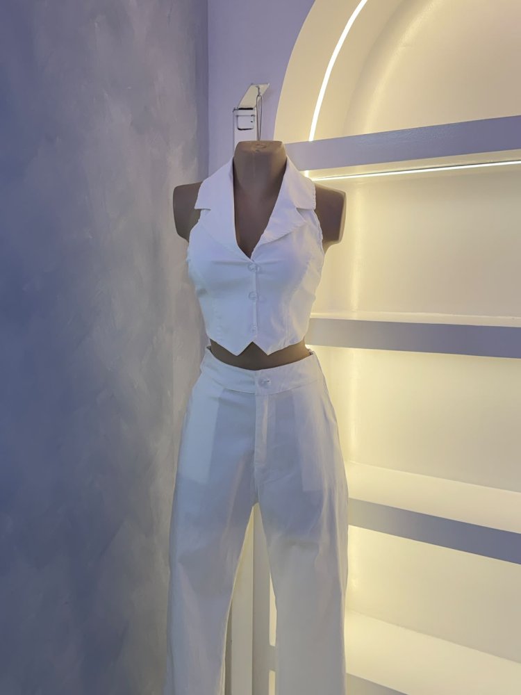 Conjunto blanco 2 pzs T.U