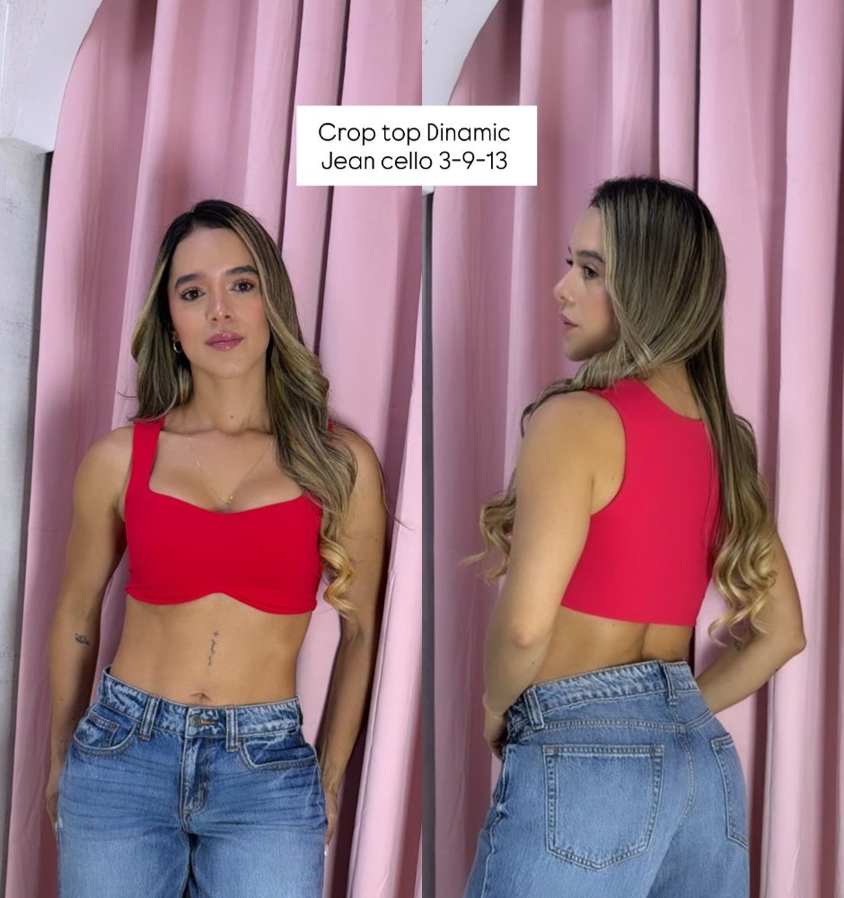 crop top dinamic rojo T.U