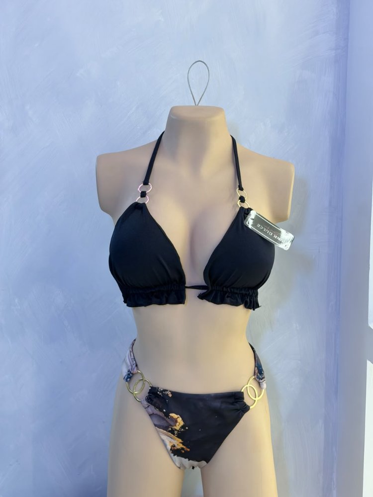 Bikini negro marmol T.M
