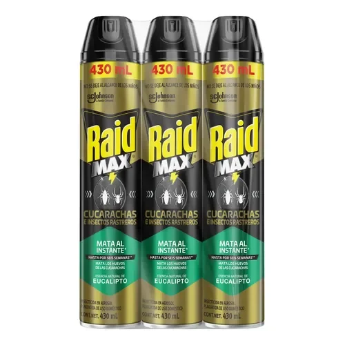 Raid Max Cucarachas e insectos eucalipto 430ml