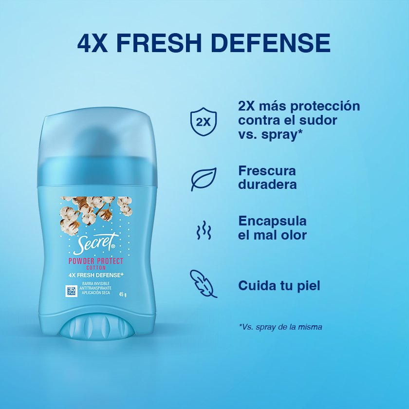 Secret barra powder protec cotton