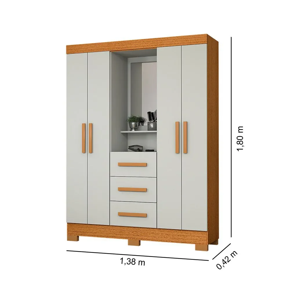 Guarda roupa iris 4 portas com penteadeira casal