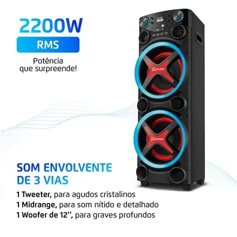 Caixa de som torre Mondial 2200w