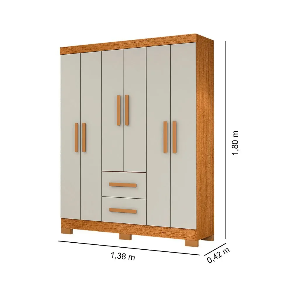 Guarda roupa Iris 6 portas casal