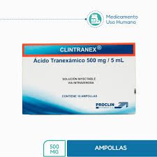 TRANEXAMICO ACIDO 500MG/5ML(100MG/ML) X 1 AMPOLLA (EPS)  REF25RAF27