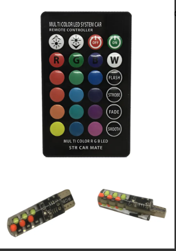 Kit Led Posicion T10 Rgb Colores Control Auto 12v Iael