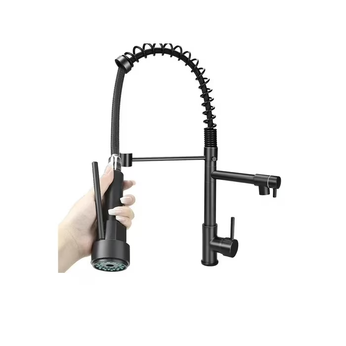 LLAVE MONOMANDO CUELLO FLEXIBLE NEGRA