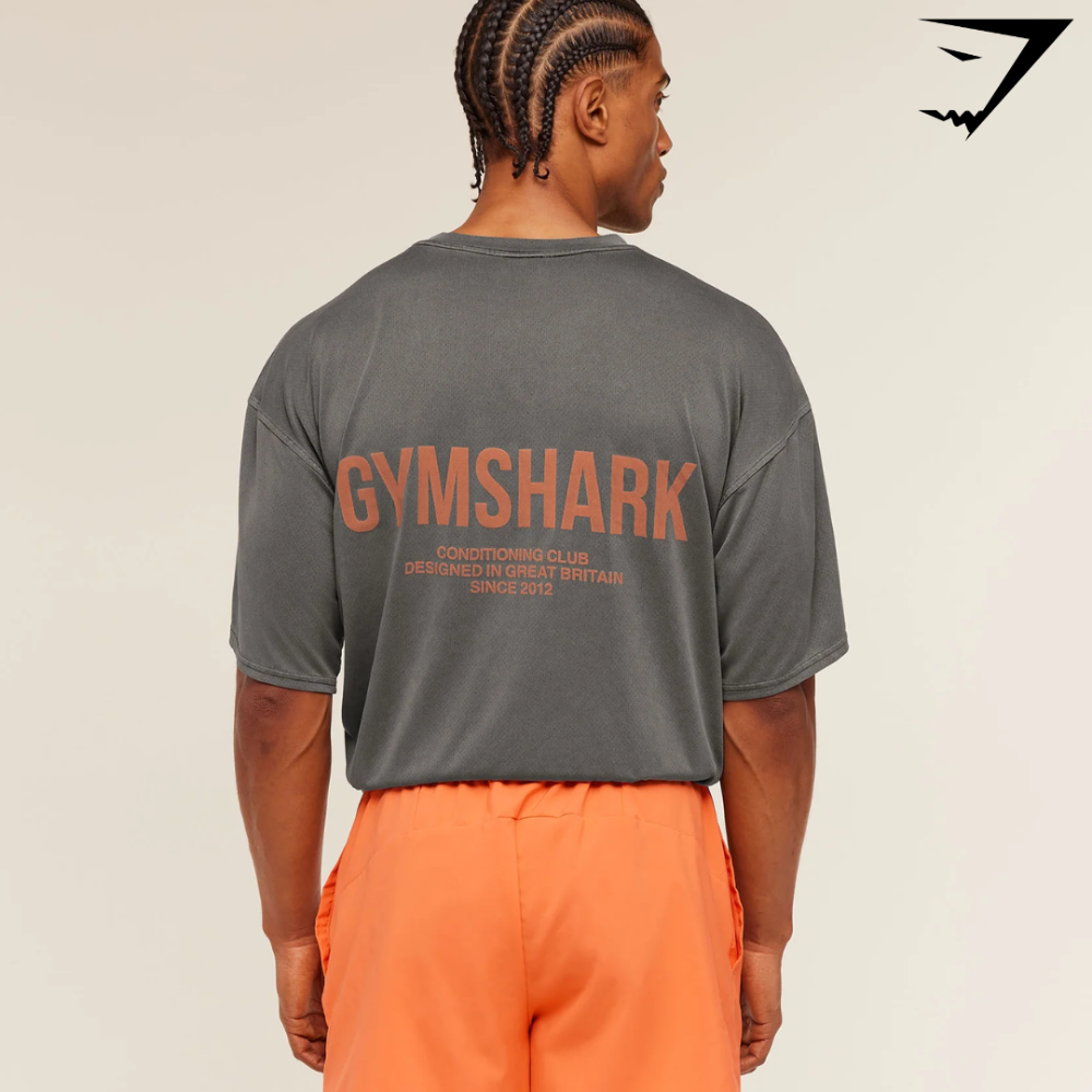 Conditioning Club Washed T-Shirt - Black/Dayglow Peach/Wash (XS)