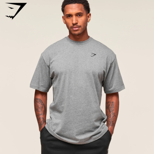 Gymshark Essential Oversized T-Shirt - Charcoal Grey Marl (S)