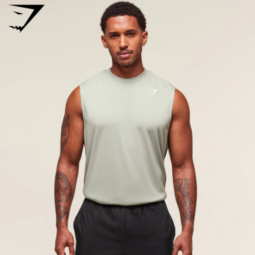 Preventa Gymshark Arrival Oversized Tank - Stone Grey(L)