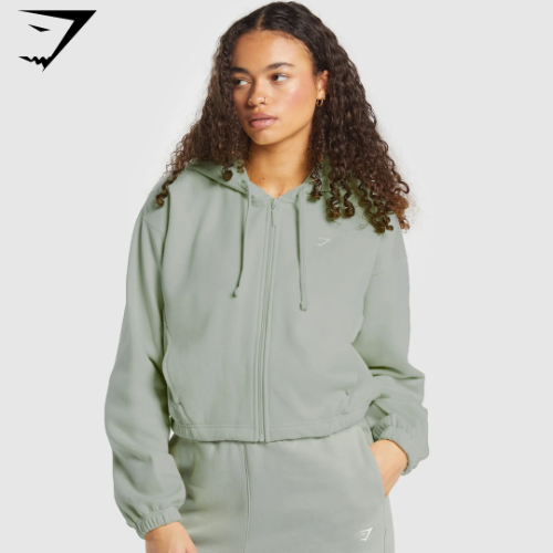 Fleece Zip Hoodie - Stone Grey (M)