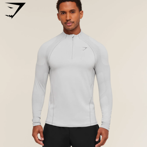Apex Seamless 1/4 Zip - Light Grey/Medium Grey (L)