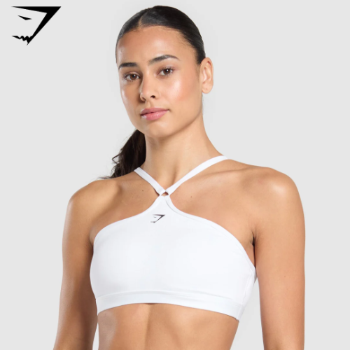 Preventa Halter Neck Sports Bra - White1