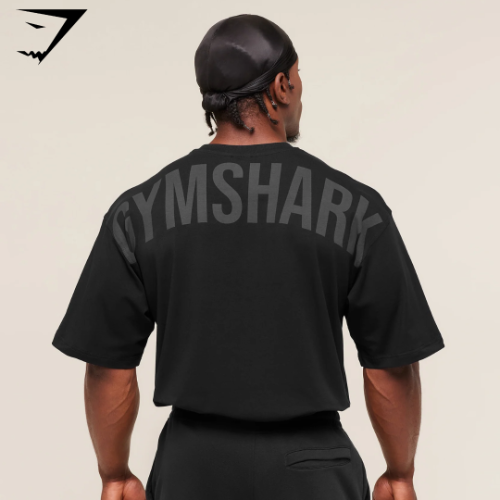 .Gymshark Power T-Shirt - Black/Asphalt Grey (L)