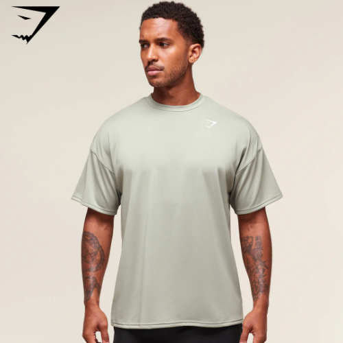 Preventa Gymshark Oversized Performance T-Shirt - Stone Grey(M)