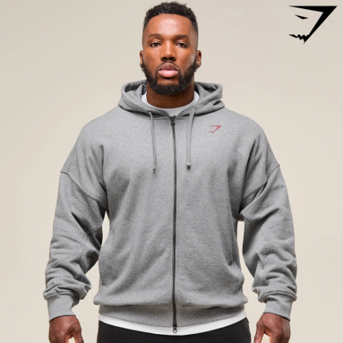PREVENTA Power Zip Up Hoodie - Charcoal Core Marl (L)