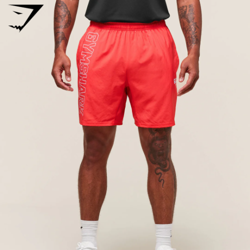 Preventa Gymshark Hybrid Athlete 7" Shorts - Coral Red(M)