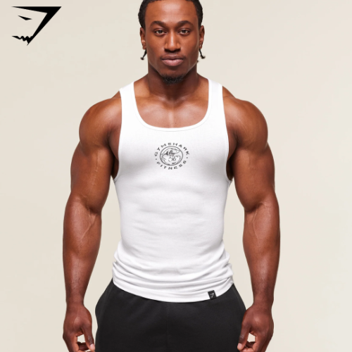 Gymshark Lifting Club Ribbed Tank - White (M)