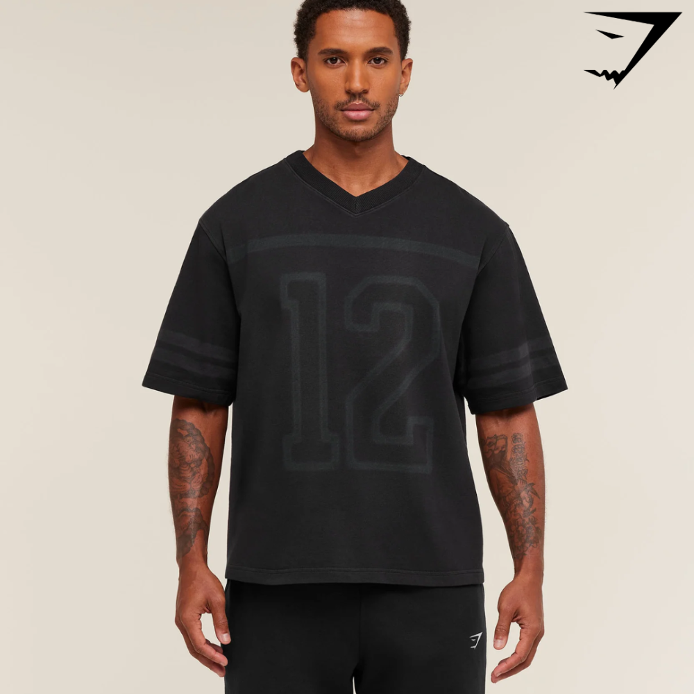 Collegiate Washed Jersey T-Shirt - Black (M)
