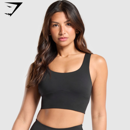 Longline Sports Bra - Black (XS)