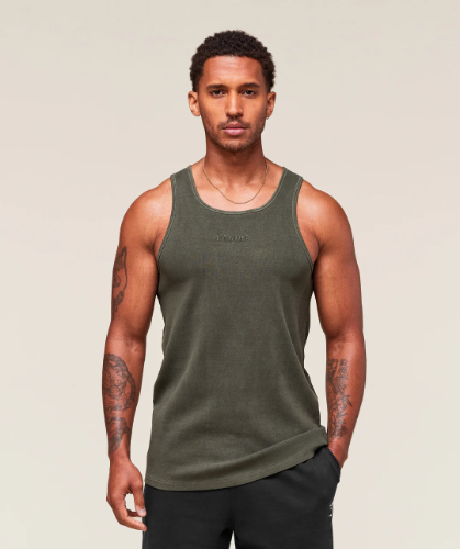 Preventa Gymshark Washed Premium Ribbed Tank - Strength Green(L)