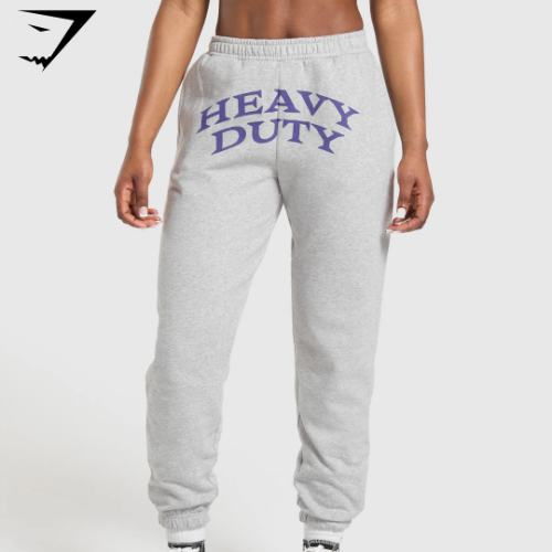 Gymshark Heavy Duty Graphic Loopback Jogger - Light Grey Core Marl (S)