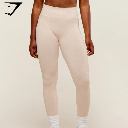Gymshark Adapt Fleck x Whitney Seamless Leggings - Mineral | Coconut White (S)