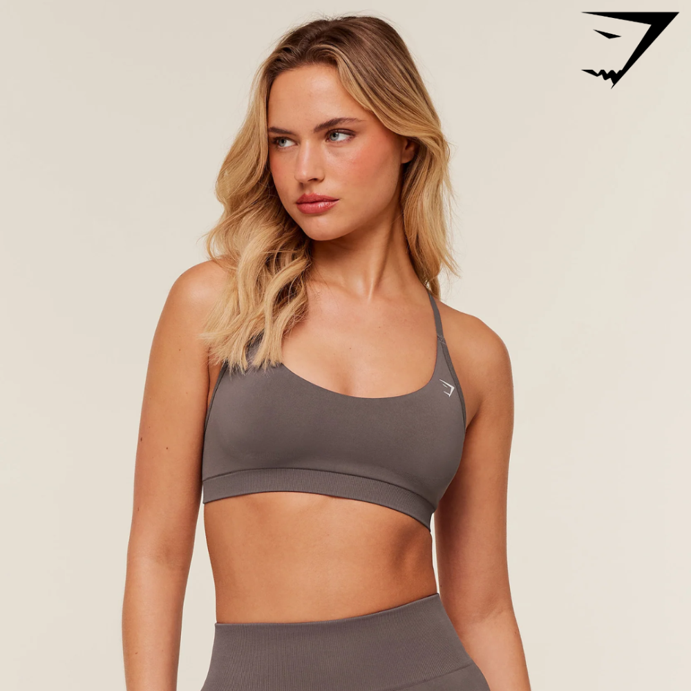 Everyday Seamless Racerback Sports Bra - Cool Brown (M)