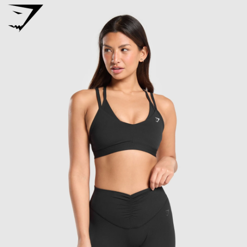 Gymshark Double Up Sports Bra - Black (S)