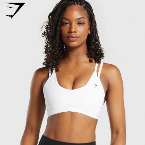 Gymshark Double Up Sports Bra - White (S)