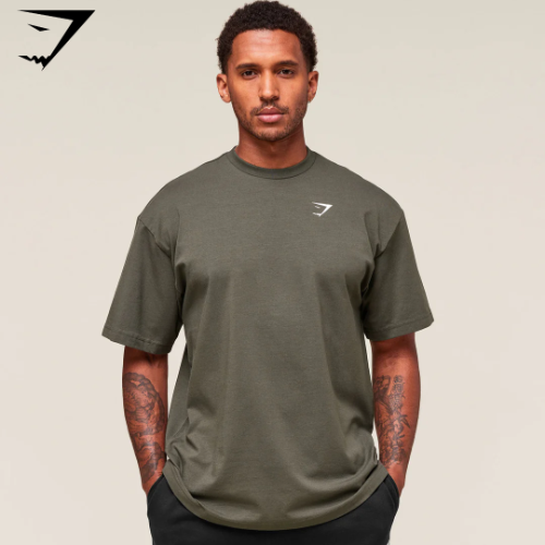 Preventa Gymshark Essential Oversized T-Shirt - Strength Green(XL)