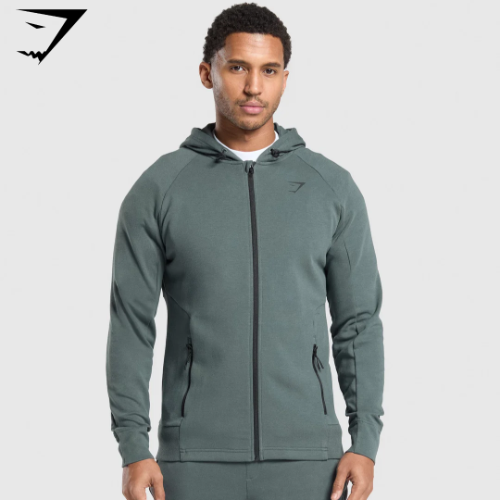 Preventa Gymshark Interlock Tech Zip Up Hoodie - Slate Teal(L)