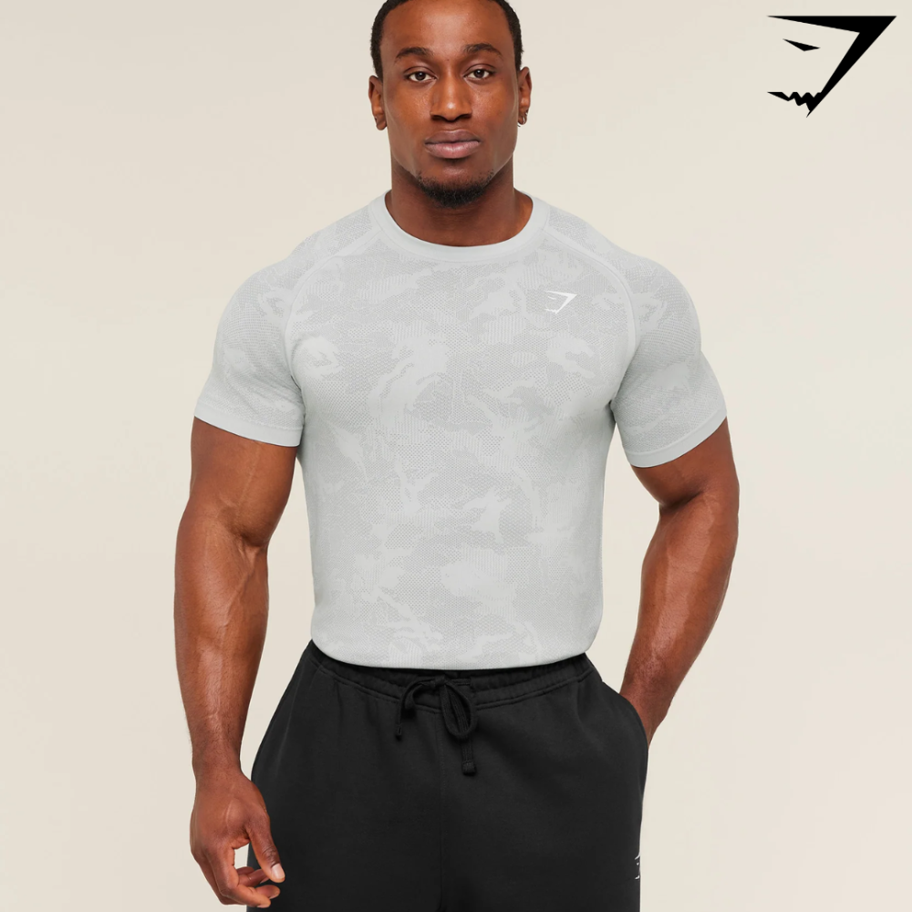 Geo Seamless T-Shirt - Light Grey/Smokey Grey (XL)