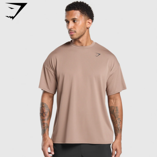 Preventa Gymshark Oversized Performance T-Shirt - Mocha Mauve(S)