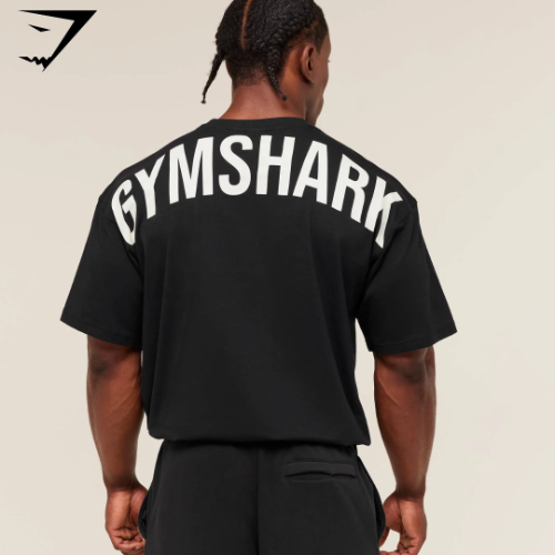 .Gymshark Power T-Shirt - Black/Oat White (XL)