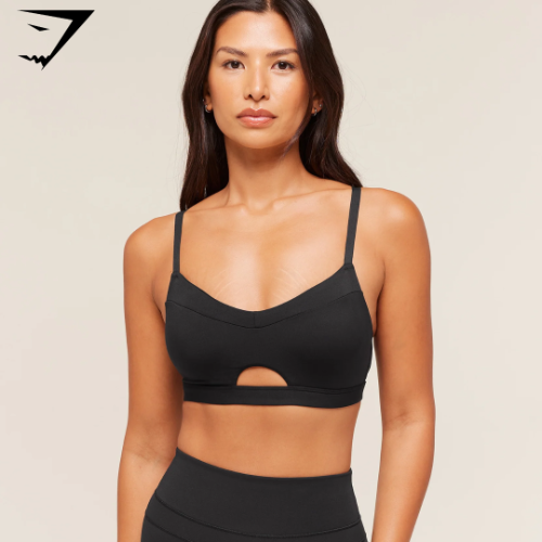 Gymshark Balcony Peekaboo Sports Bra - Black (S)