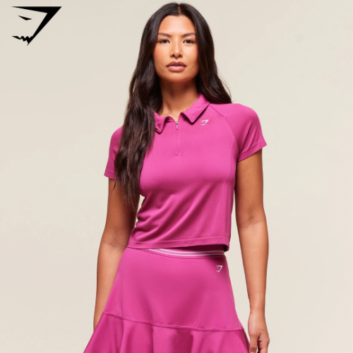 Retro Seamless Midi Polo - Winning Pink (S)