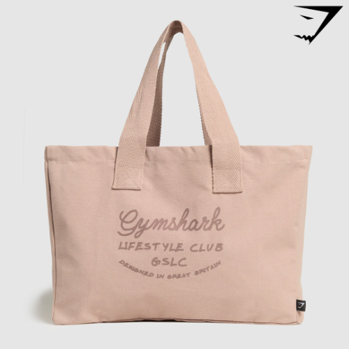 Script Oversized Tote - Muted Pink