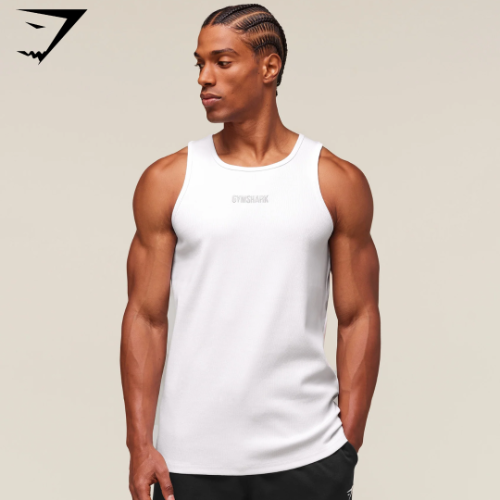 Premium Ribbed Tank - White (XL)