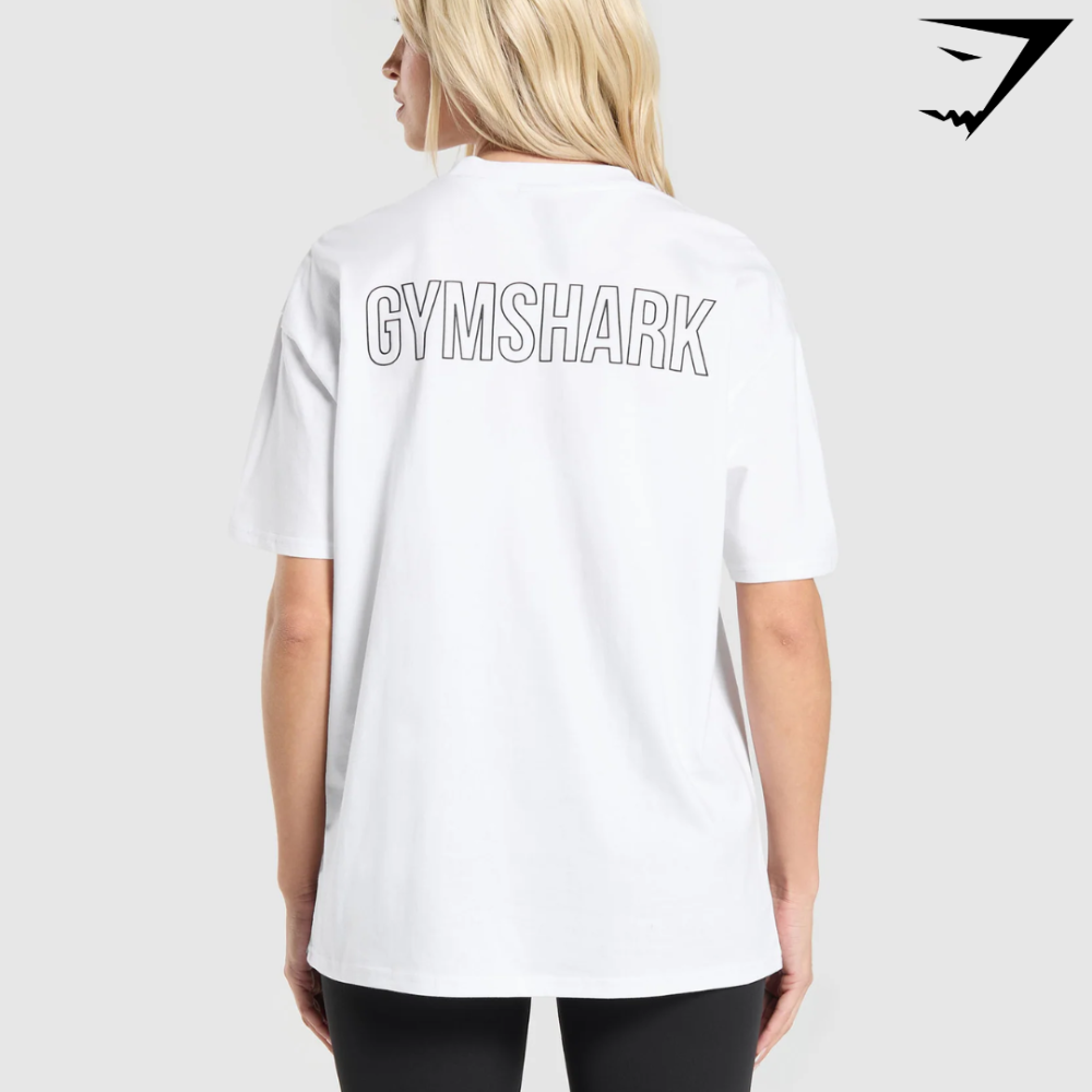 Trace Graphic Oversized T-Shirt - White (M)